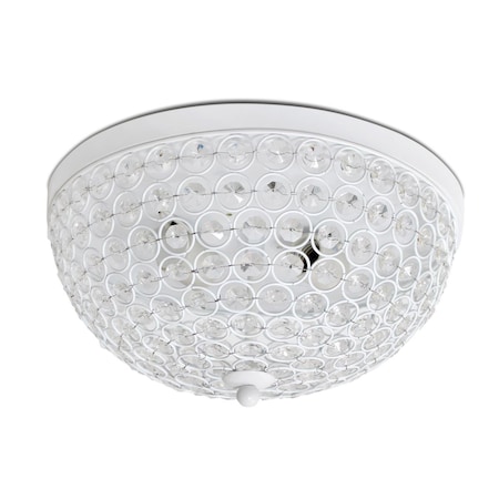 Brillantez Crystal Glam 2 Light Ceiling Flush Mountw/No 44, White BR2753561